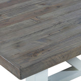 Chester Dining Table 78" Salt Flat - Chester Dining Table 78" Distressed White finish SFCHESTBL78RP Malouf