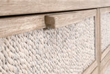 Essentials for Living Malay 6-Drawer Double Dresser White Wash Abaca Rope, Natural Gray Mahogany