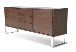 Soho Concept Smile Pouf 17.7" With Malta Bookcase – Elegant Walnut Veneer & White Lacquer, Assembled Storage Solution Walnut  Soho-concept-dining-chair-14012