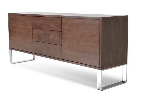 Soho Concept Smile Pouf 17.7" With Malta Bookcase – Elegant Walnut Veneer & White Lacquer, Assembled Storage Solution Walnut  Soho-concept-dining-chair-14012