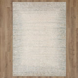 Karastan Rugs Solitude Mandawa Machine Woven Polyester Transitional Area Rug Cream Dark Grey 5' x 7'8"