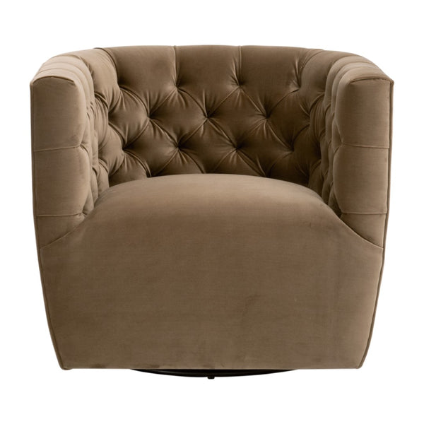 Essentials For Living Marcel Swivel Club Chair - Luxurious Caramel Velvet, 360-degree Movement, Modern Comfort & Style Caramel Velvet  6426up.Car