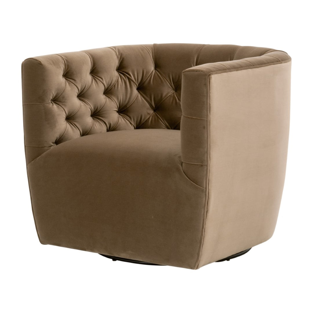 Essentials For Living Marcel Swivel Club Chair - Luxurious Caramel Velvet, 360-degree Movement, Modern Comfort & Style Caramel Velvet  6426up.Car