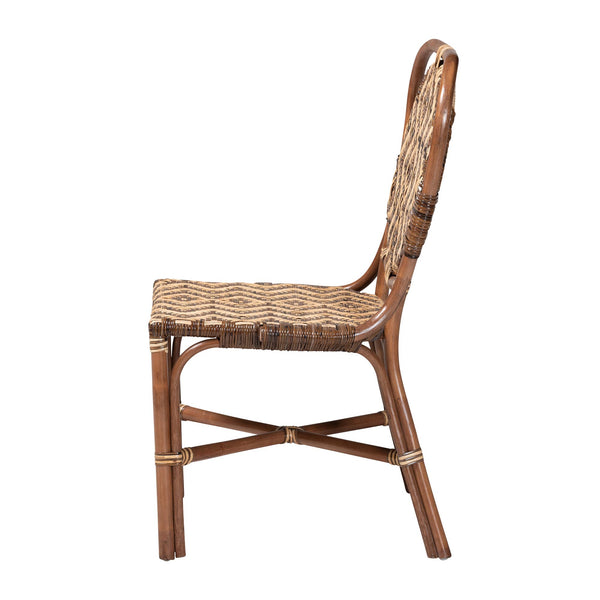 Bali & Pari Mariano Handwoven Rattan Bistro Dining Chair for Coastal Boho Interiors
