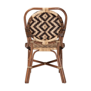 Bali & Pari Mariano Handwoven Rattan Bistro Dining Chair for Coastal Boho Interiors