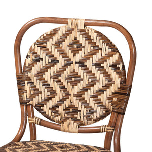 Bali & Pari Mariano Handwoven Rattan Bistro Dining Chair for Coastal Boho Interiors