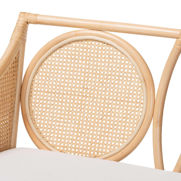 Bali & Pari Handcrafted Rattan Loveseat with Woven Cane Lattice Back for Sunrooms