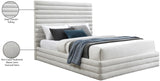 Maxwell Cream Linen Textured Fabric King Bed MaxwellCream-K Meridian Furniture