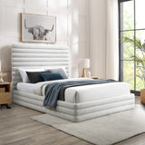 Maxwell Cream Linen Textured Fabric King Bed MaxwellCream-K Meridian Furniture