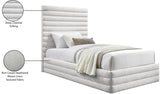 Maxwell Cream Linen Textured Fabric Twin Bed MaxwellCream-T Meridian Furniture