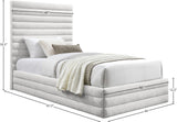 Maxwell Cream Linen Textured Fabric Twin Bed MaxwellCream-T Meridian Furniture