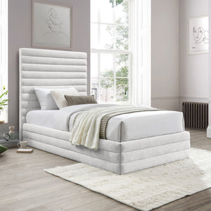 Maxwell Cream Linen Textured Fabric Twin Bed MaxwellCream-T Meridian Furniture