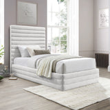 Maxwell Cream Linen Textured Fabric Twin Bed MaxwellCream-T Meridian Furniture