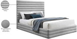 Maxwell Grey Linen Textured Fabric King Bed MaxwellGrey-K Meridian Furniture