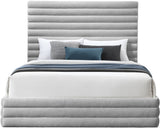 Maxwell Grey Linen Textured Fabric King Bed MaxwellGrey-K Meridian Furniture