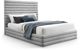 Maxwell Grey Linen Textured Fabric Queen Bed MaxwellGrey-Q Meridian Furniture