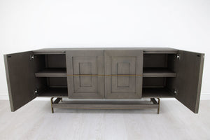 Zeugma Maxx Modern Buffet - Dark Grey Solid Wood Storage With 4 Spacious Drawers For Stylish Organization Dark Grey Modern Finish Solid Wood Maxx Modern Buffet