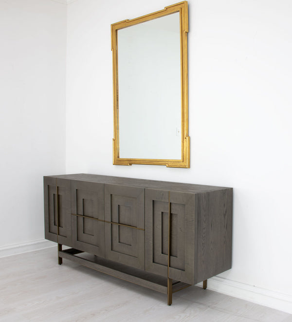 Zeugma Maxx Modern Buffet - Dark Grey Solid Wood Storage With 4 Spacious Drawers For Stylish Organization Dark Grey Modern Finish Solid Wood Maxx Modern Buffet