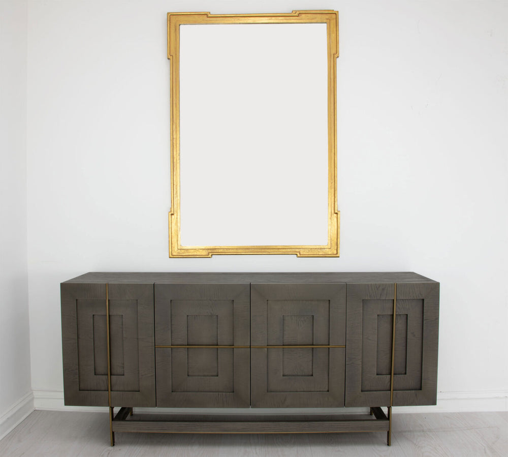 Zeugma Maxx Modern Buffet - Dark Grey Solid Wood Storage With 4 Spacious Drawers For Stylish Organization Dark Grey Modern Finish Solid Wood Maxx Modern Buffet