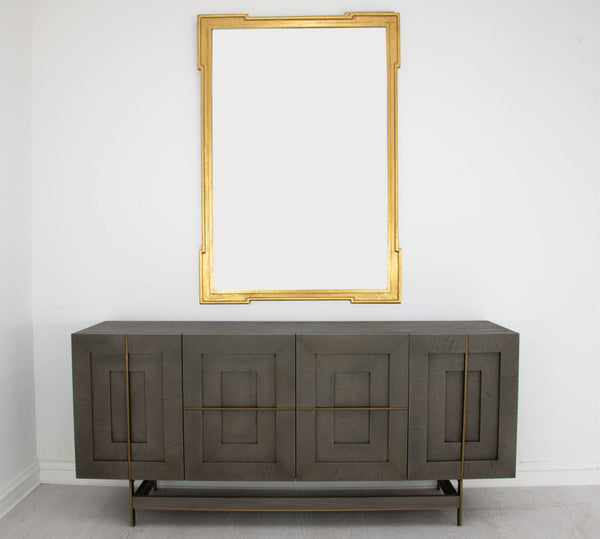 Zeugma Maxx Modern Buffet - Dark Grey Solid Wood Storage With 4 Spacious Drawers For Stylish Organization Dark Grey Modern Finish Solid Wood Maxx Modern Buffet