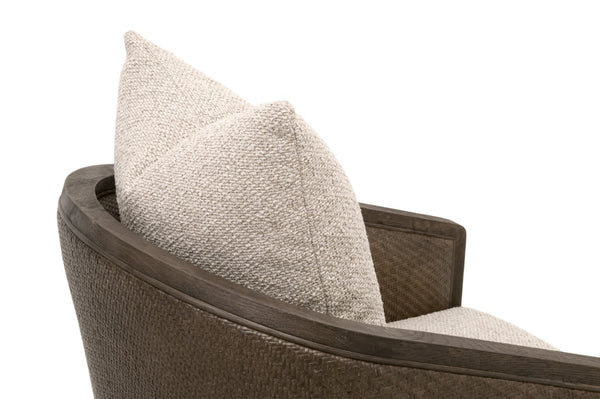 Essentials For Living Mcguire Arm Chair - Elegant Solid Oak Frame With Rattan, Plush Cushion & Artisan Detail For Style Livesmart Gellar,Jute,Matte Brown Oak,Cane Rattan,Solid Oak Wood,Plywood 6642.Lgjut/Mbo