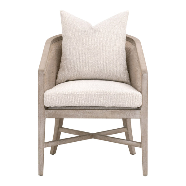 McGuire Arm Chair LiveSmart Gellar-Linen, Natural Gray Oak & Cane 6642.LGLIN/NG Essentials for Living
