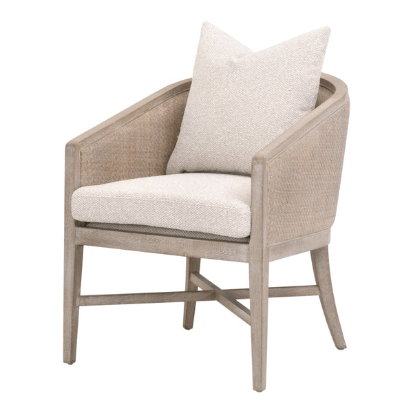 McGuire Arm Chair LiveSmart Gellar-Linen, Natural Gray Oak & Cane 6642.LGLIN/NG Essentials for Living