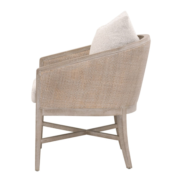 McGuire Arm Chair LiveSmart Gellar-Linen, Natural Gray Oak & Cane 6642.LGLIN/NG Essentials for Living