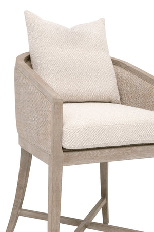 Essentials For Living Mcguire Counter Stool – Stylish Comfort With Natural Rattan, Livesmart Upholstery & Reversible Cushion Natural Gray Oak,Natural Gray Cane Rattan,Solid Oak Wood,Plywood 6642cs.Lglin/Ng