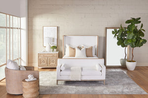 Essentials For Living Mcguire Swivel Club Chair - Stylish 360° Rotating Design With Stain-resistant Fabric & Comfort Pillow Cane,Natural Gray Oak Rattan,Solid Oak Wood,Plywood,Metal 6643.Bou-sno/Ng