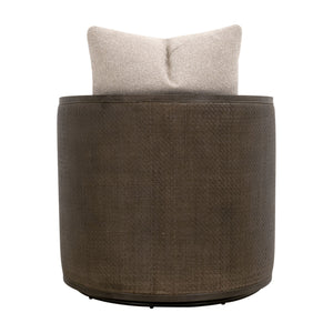 McGuire Swivel Club Chair LiveSmart Gellar-Jute, Matte Brown Oak & Cane 6643.LGJUT/MBO Essentials for Living