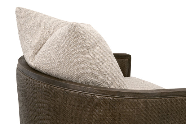 McGuire Swivel Club Chair LiveSmart Gellar-Jute, Matte Brown Oak & Cane 6643.LGJUT/MBO Essentials for Living