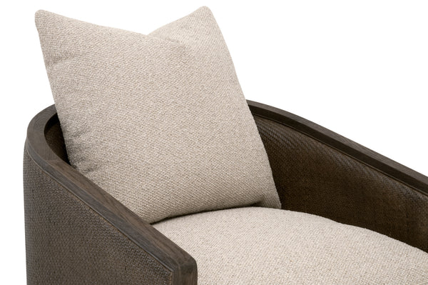 McGuire Swivel Club Chair LiveSmart Gellar-Jute, Matte Brown Oak & Cane 6643.LGJUT/MBO Essentials for Living