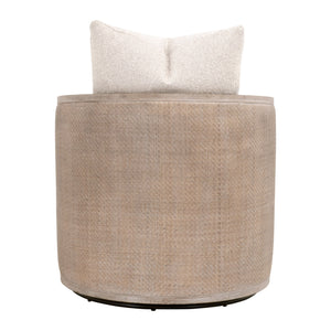 McGuire Swivel Club Chair LiveSmart Gellar-Linen, Natural Gray Oak & Cane 6643.LGLIN/NG Essentials for Living