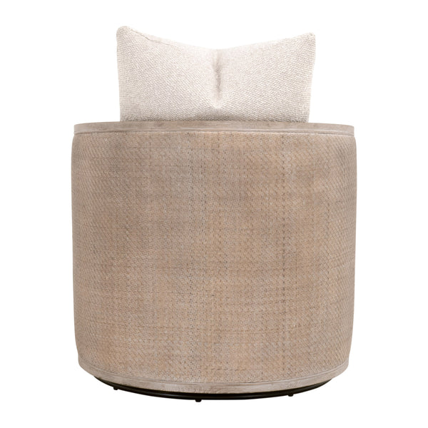 McGuire Swivel Club Chair LiveSmart Gellar-Linen, Natural Gray Oak & Cane 6643.LGLIN/NG Essentials for Living
