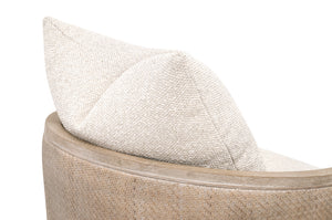 McGuire Swivel Club Chair LiveSmart Gellar-Linen, Natural Gray Oak & Cane 6643.LGLIN/NG Essentials for Living