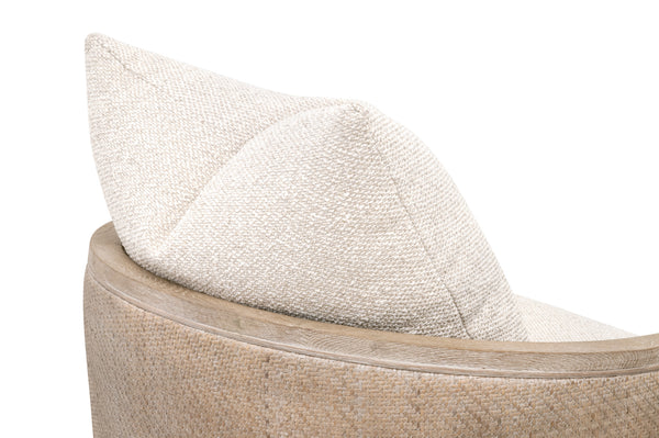 McGuire Swivel Club Chair LiveSmart Gellar-Linen, Natural Gray Oak & Cane 6643.LGLIN/NG Essentials for Living