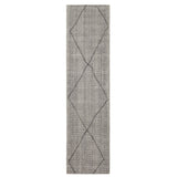 Meknes Charcoal Grey 2' x 8' Area Rug: Luxurious, Low-Pile, Stain-Resistant Wool Blend