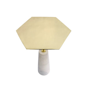 Pasargad Home Amara Marble & Stainless Steel Side Table - Unique Handcrafted Design For Any Space White Marble Psae-158