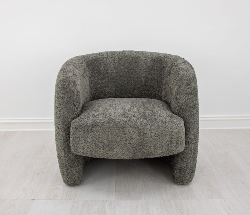 Zeugma Mia Armchair Logia - Luxurious Soft Eclipse Grey Velvet With Channel Tufting & Dense Foam Comfort   Nc1271 Brown, Mia Logia