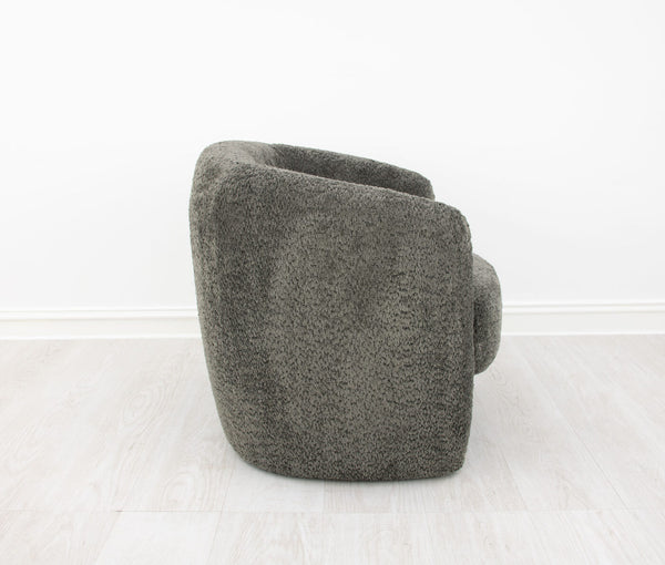 Zeugma Mia Armchair Logia - Luxurious Soft Eclipse Grey Velvet With Channel Tufting & Dense Foam Comfort   Nc1271 Brown, Mia Logia