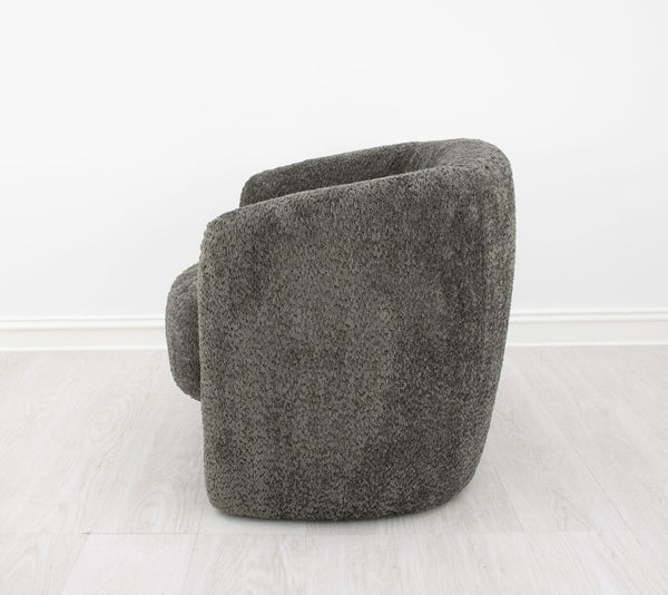 Zeugma Mia Armchair Logia - Luxurious Soft Eclipse Grey Velvet With Channel Tufting & Dense Foam Comfort   Nc1271 Brown, Mia Logia