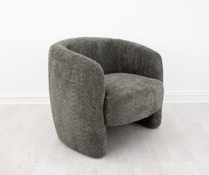 Zeugma Mia Armchair Logia - Luxurious Soft Eclipse Grey Velvet With Channel Tufting & Dense Foam Comfort   Nc1271 Brown, Mia Logia