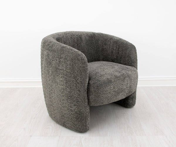 Zeugma Mia Armchair Logia - Luxurious Soft Eclipse Grey Velvet With Channel Tufting & Dense Foam Comfort   Nc1271 Brown, Mia Logia