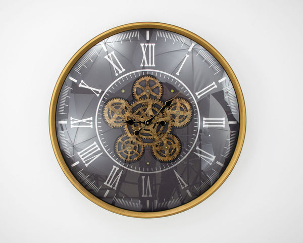 Zeugma Milan Wall Clock - Timeless Elegance With Antiqued Gold Frame And Intricate Bronze Skeleton Mechanism   23cf214-p