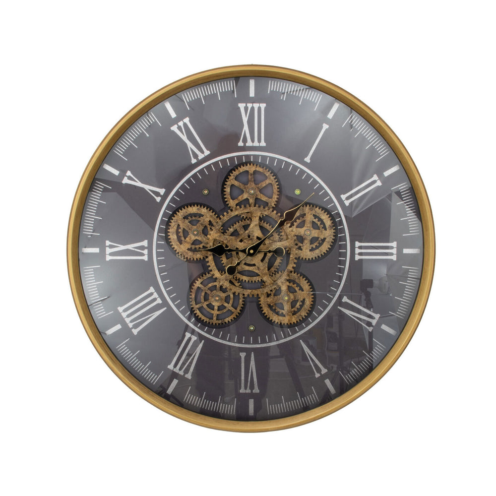 Zeugma Milan Wall Clock - Timeless Elegance With Antiqued Gold Frame And Intricate Bronze Skeleton Mechanism   23cf214-p