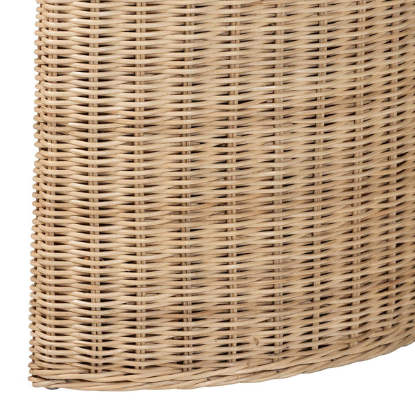 Bali & Pari Mimi Handcrafted Rattan Console Table with Geometric Woven Top