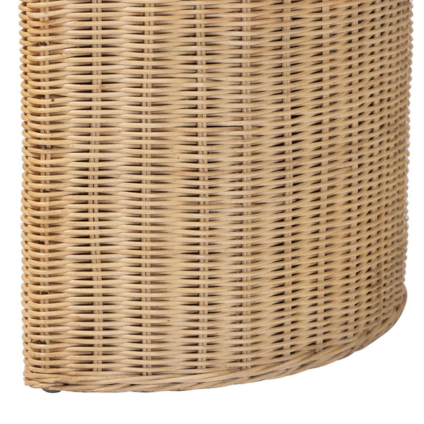 Bali & Pari Mimi Handcrafted Rattan End Table with Drawer Bohemian Accent