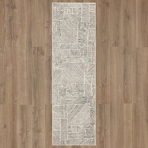 Karastan Rugs Vanguard by Drew & Jonathan Home Minoan Machine Woven Triexta Modern/Contemporary Area Rug Frost Grey 2' 4" x 7' 10"