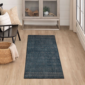Karastan Rugs Bobby Berk by Karastan (Series 1) Minuet Machine Woven Triexta Transitional Area Rug Majolica Blue 2' 4" x 7' 10"